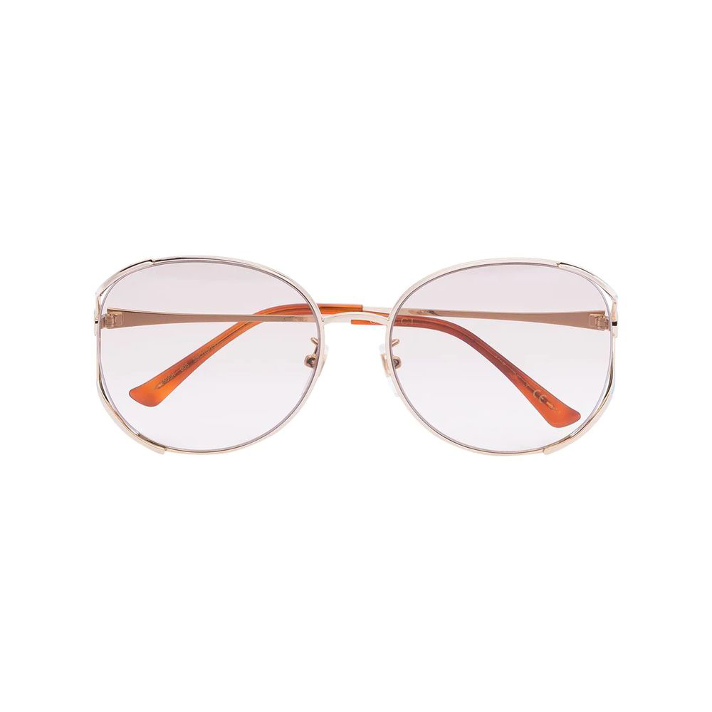 round-frame gold-tone sunglasses