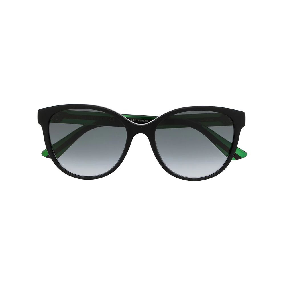 Web-stripe round-frame sunglasses